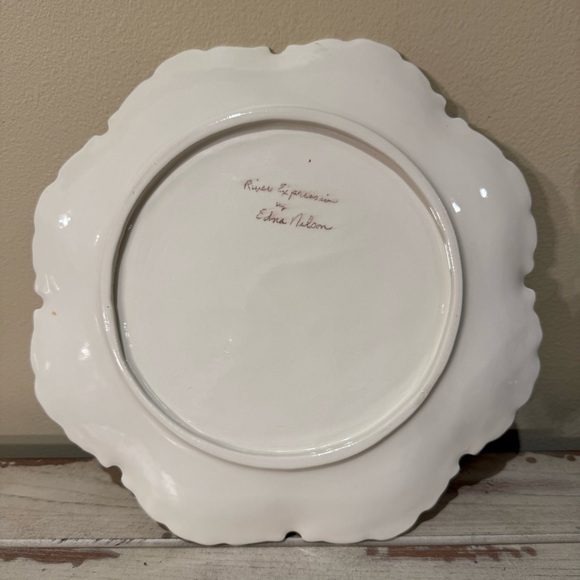 Vintage Handcrafted Blue Crab Plate River Expression by Edna Nelson - Picture 2 of 5